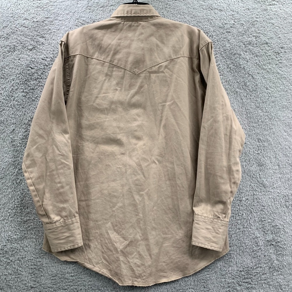 Wrangler Brushpopper Shirt Mens Size XL Button Up Extra Large Beige* - Picture 2 of 12
